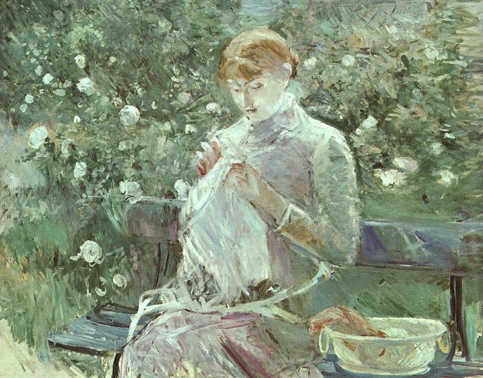Berthe Morisot Young Woman Sewing in the Garden oil painting image